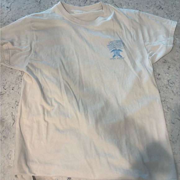 Simply Southern Turtle Rescue -Cream Tee with Blue and Yellow Graphic - Picture 2 of 2
